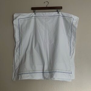 30x30 Pottery Barn 2 Euro Pillow Shams in White with Pastel Embroidered Edging